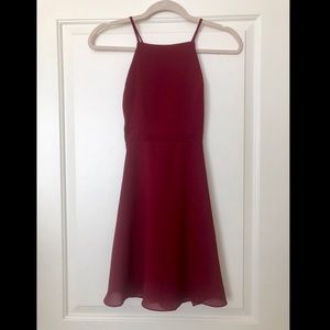 Burgundy Backless Dress